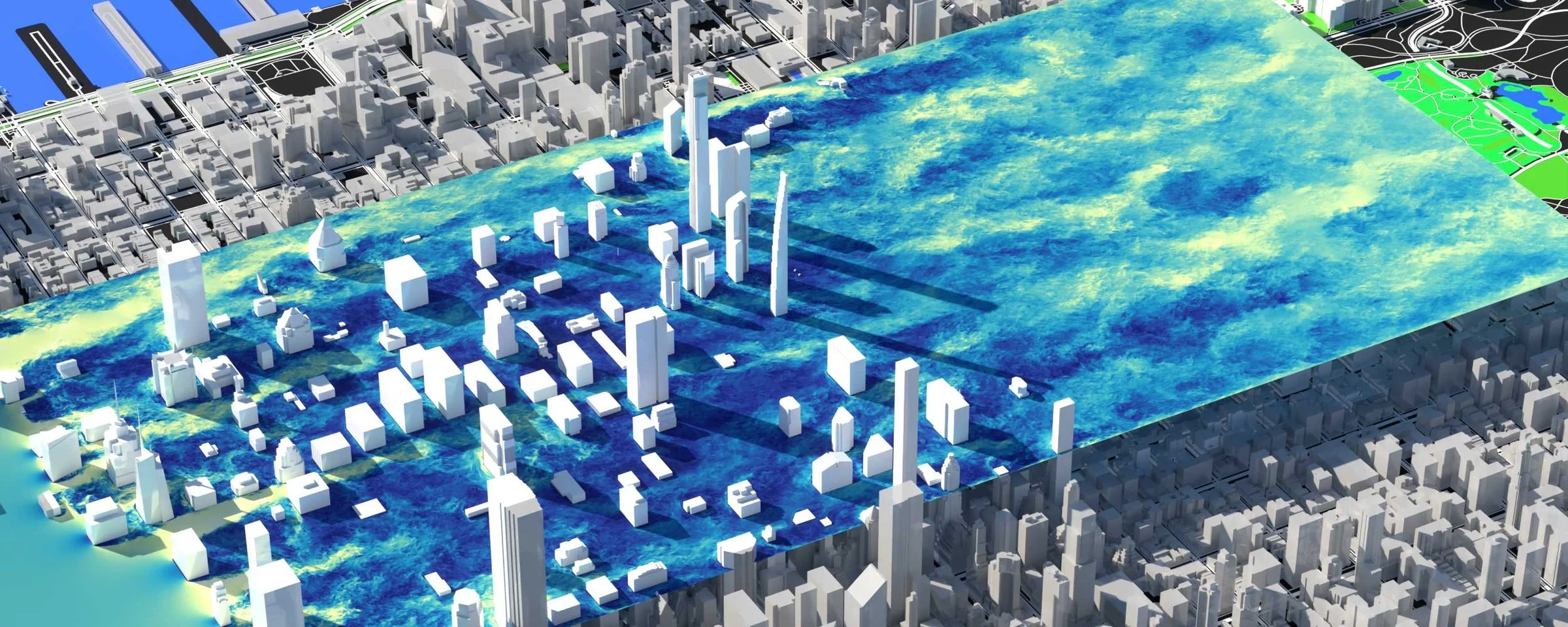 Urban airflow: h=140 volume slice