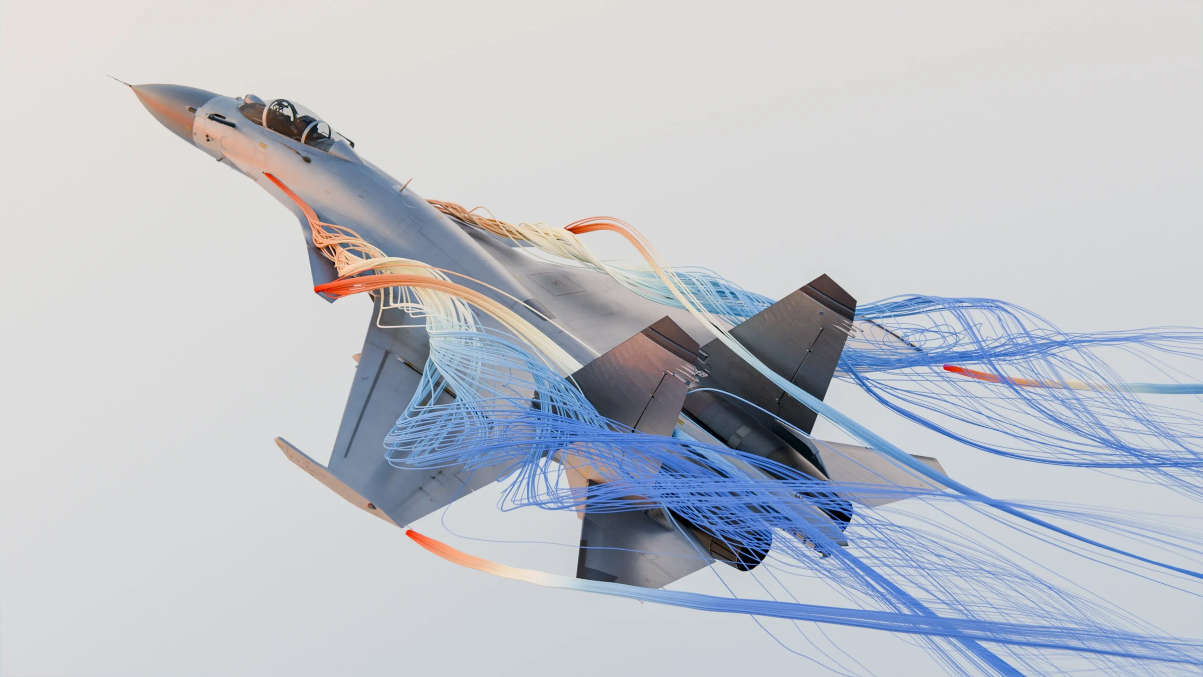 Maneuvering jet: streamlines